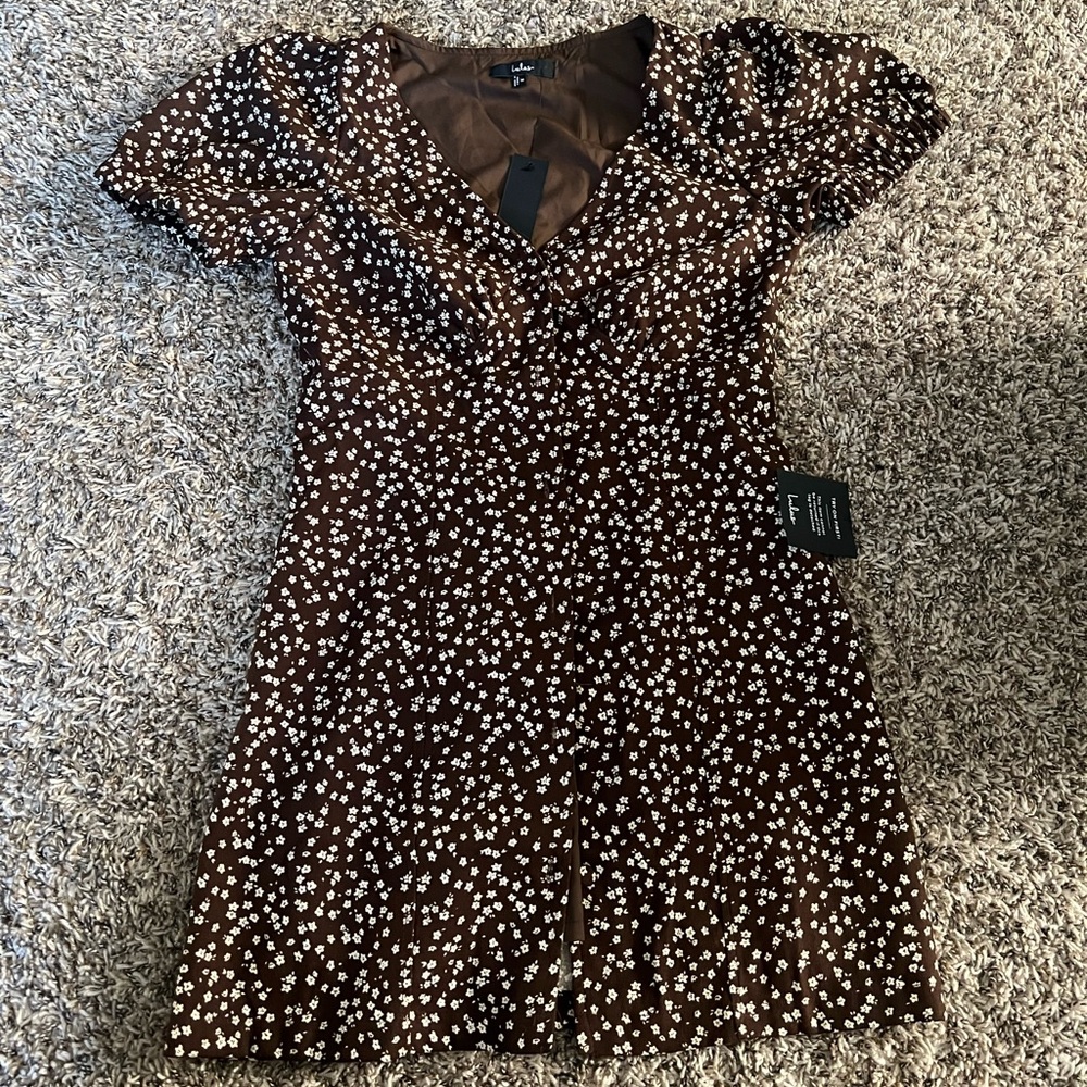 Lulu's Brown Button Down Corduroy Dress